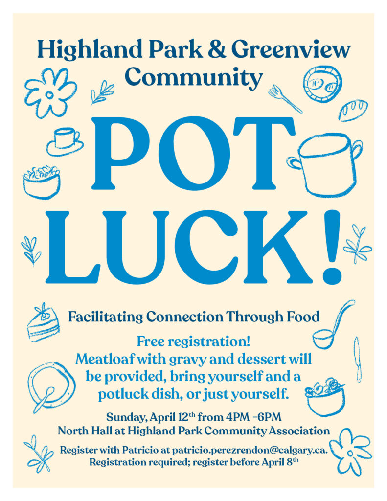 April 12 HighlandParkCommunity potluck